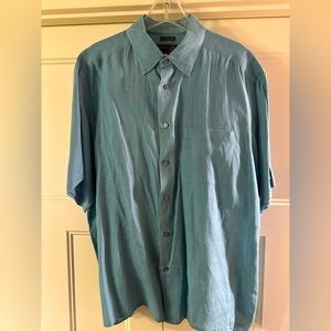 Banana Republic Relaxed 100% Irish Linen Button Down Shirt Green Men’s XL